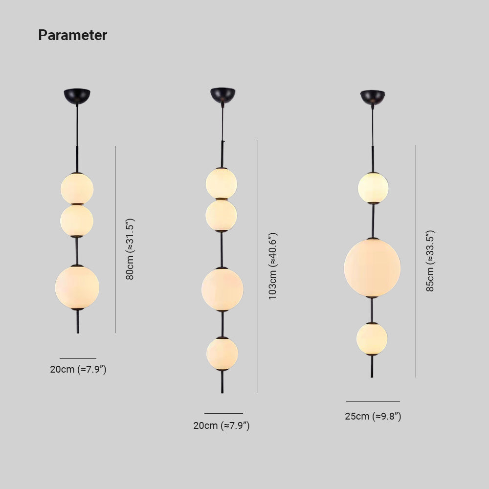 Valentina Luminaires Suspensions Bulle Moderne Simple Métal/Verre Noir Salon/Chambre à Coucher