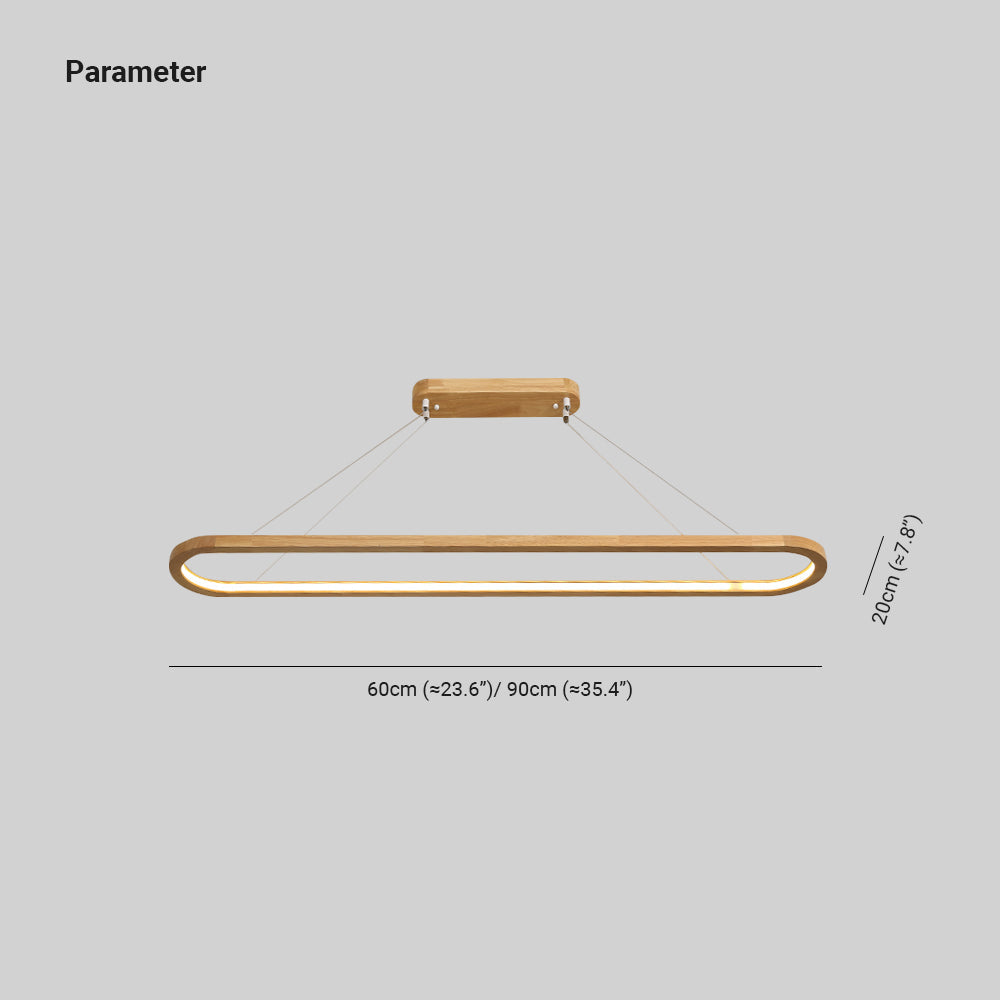 Muto Suspension Ellipse Moderne, Bois/Acrylique, Bois, Salon