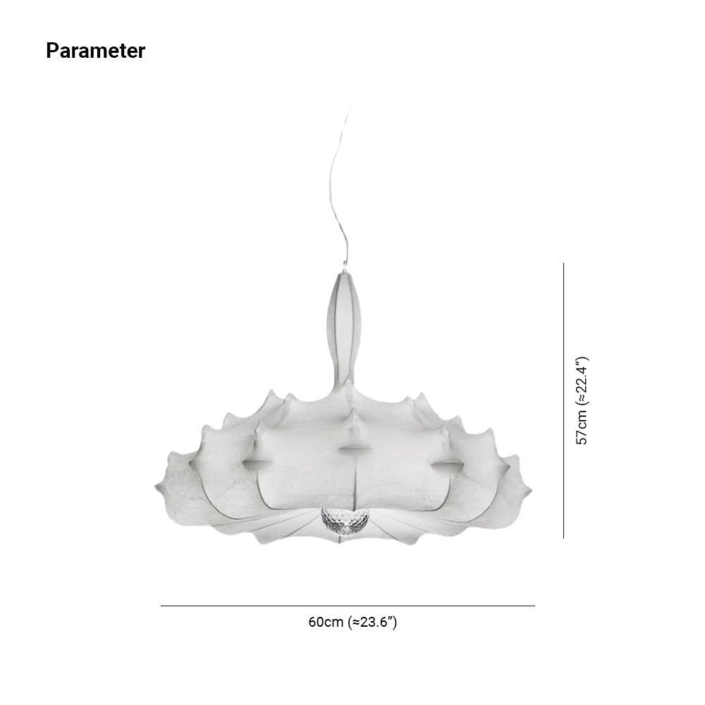 Ritta Suspension Vintage, Métal/Soie, Blanc, Salon/Salle à Manger