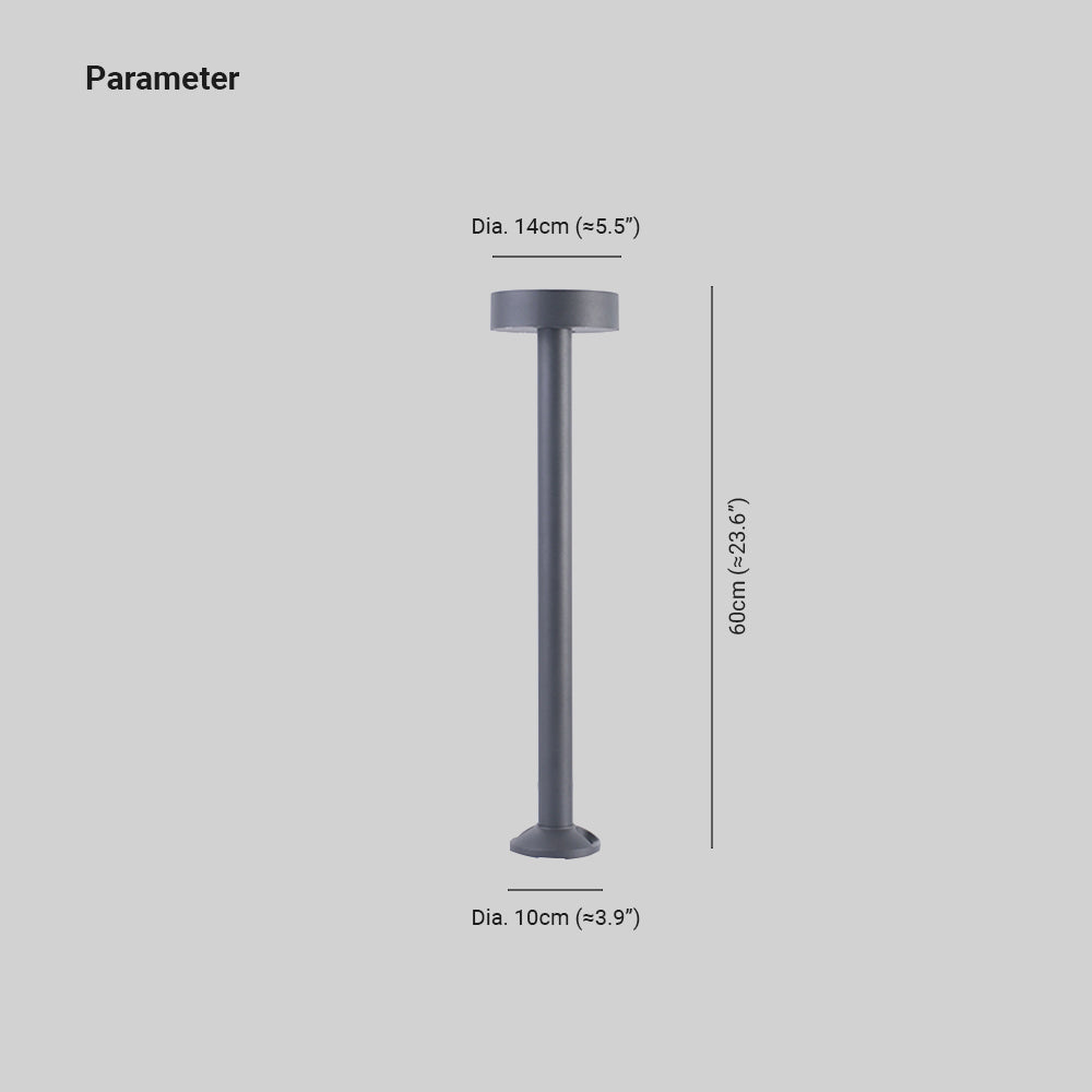Ray Rond Moderne LED Lampadaire Extérieure Noir Métal/Verre Allée