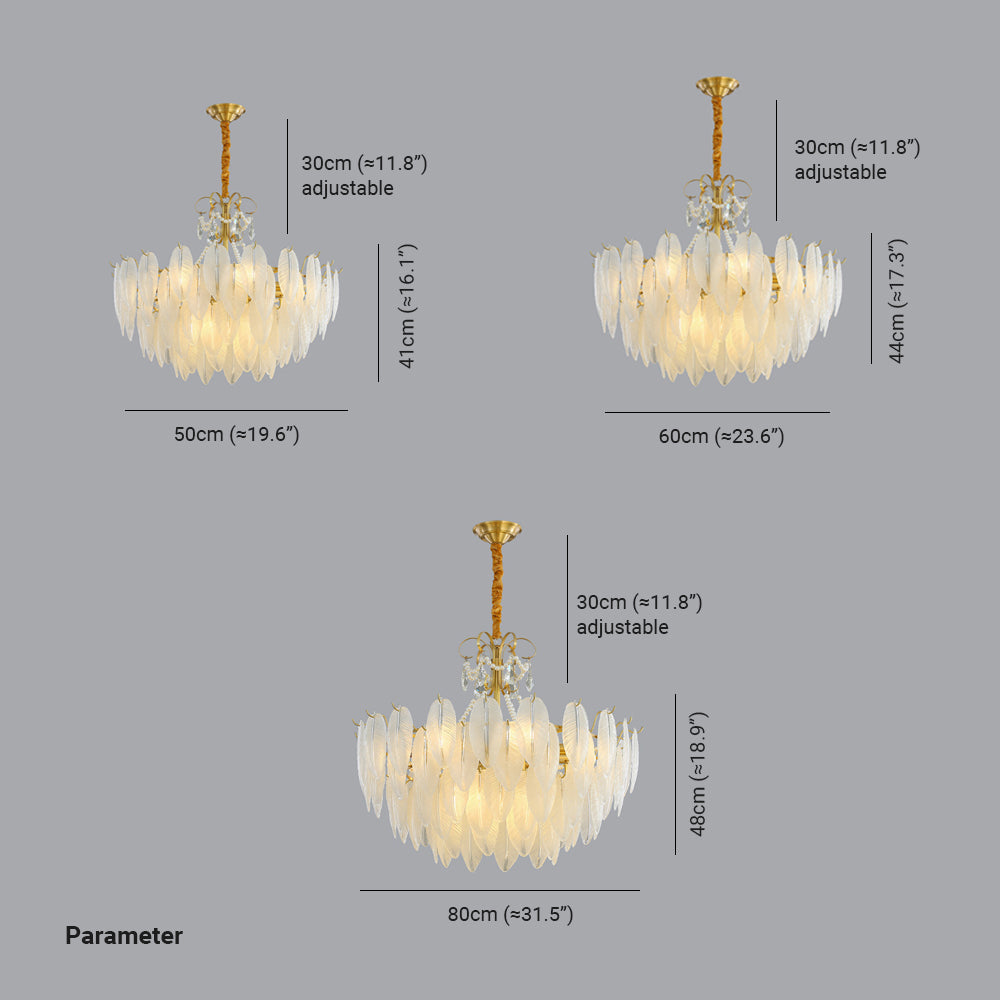 Kristy Suspension Plume Moderne, Cuivre/Verre, Doré, Salon