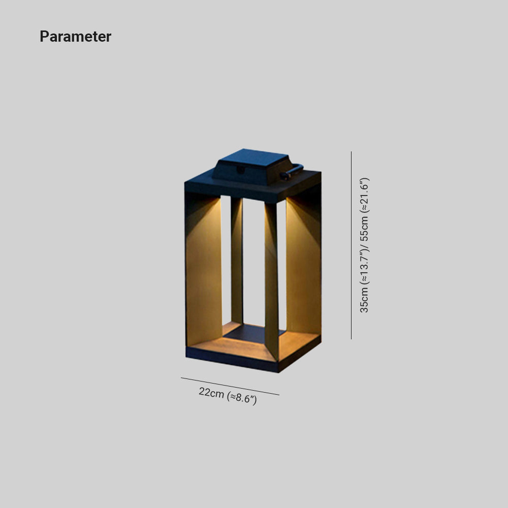 Ray Lampadaire Rectangulaire Moderne, Métal/Acrylique, Noir, Extérieur