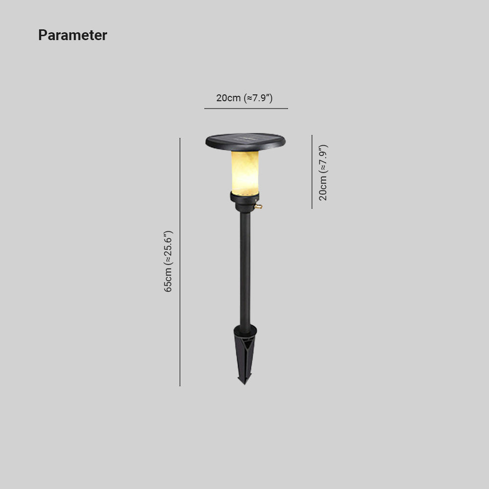 Ray Ronde Moderne Lampadaire Noir Métal/Marbre Noir Extérieur