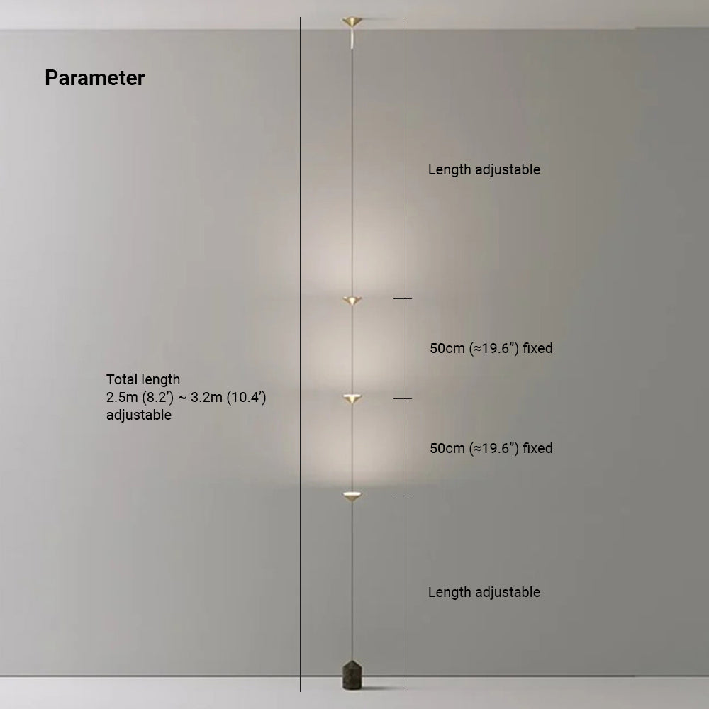 Ray Lampadaire Linéaire Minimaliste, 3 Ampoules, Chambre
