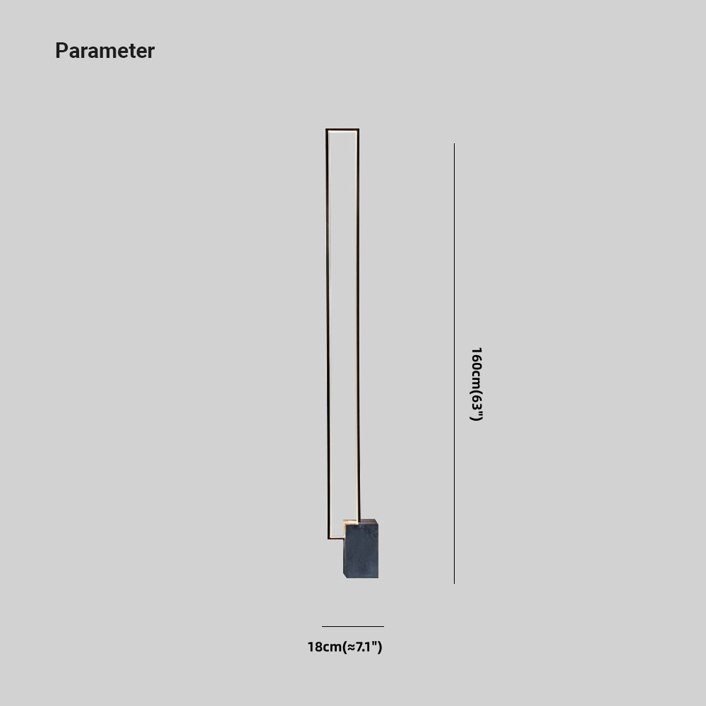 Ray Design Lampadaire Rectangulaire Simple Métal Noir Salon/Chambre à Coucher