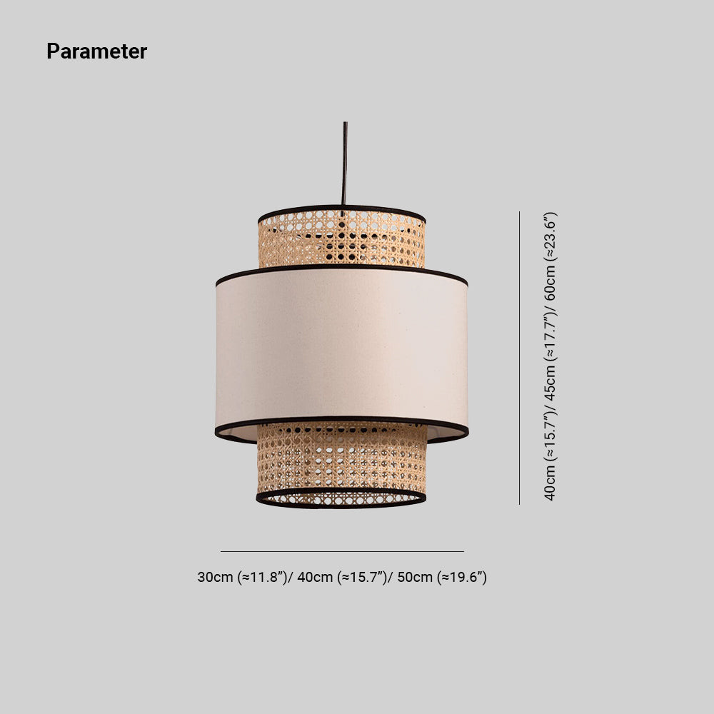 Ritta Suspension Cylindre Retro, Tissu, Beige, Salon