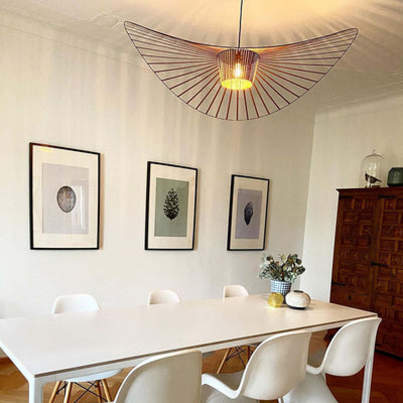 Ritta Suspension Vague Moderne, Tissu, Noir/Marron/Doré/Blanc, Salon