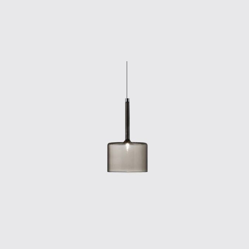 Valentina Lustre Suspension Moderne Minimaliste Verre Clair/Gris Bar