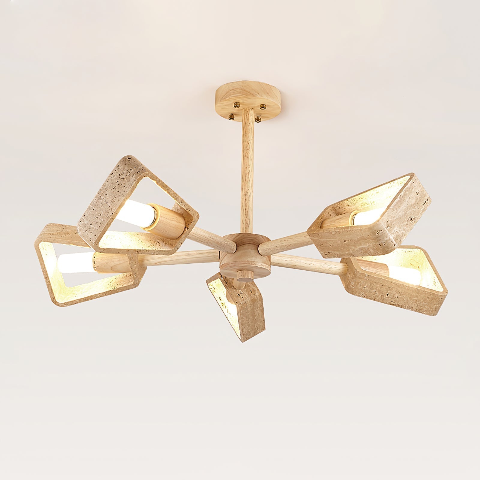 Hedra Travertone Geometric Chandelier - Letslighting