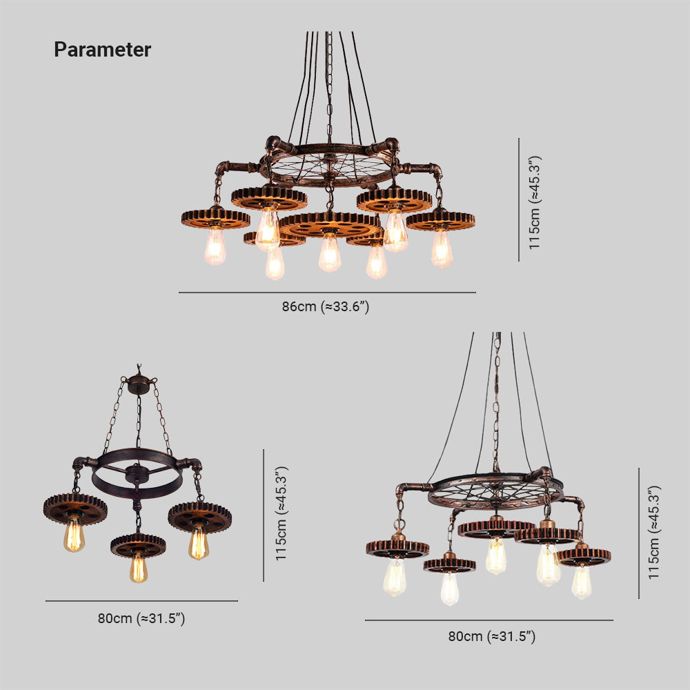 Silva Industriel Suspension Métal Bronze Chambre à Coucher