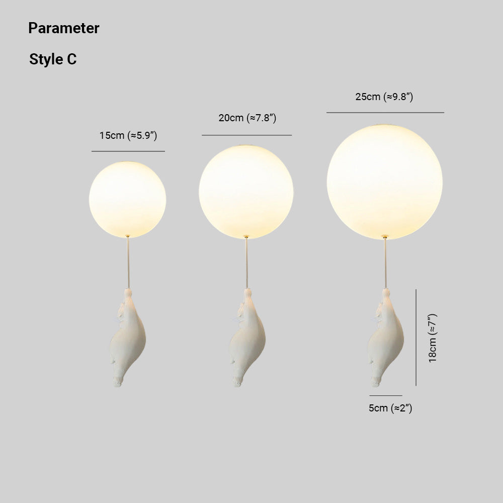 Aria Suspension/ Plafonnier Ballon Moderne, Résine Chambre