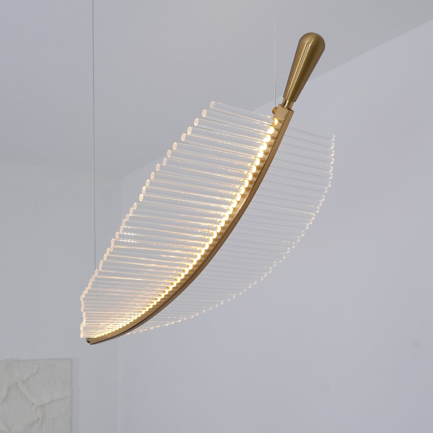 Lustra Chandelier Leaf Acrylic Gold Elegant Modern - Letslighting