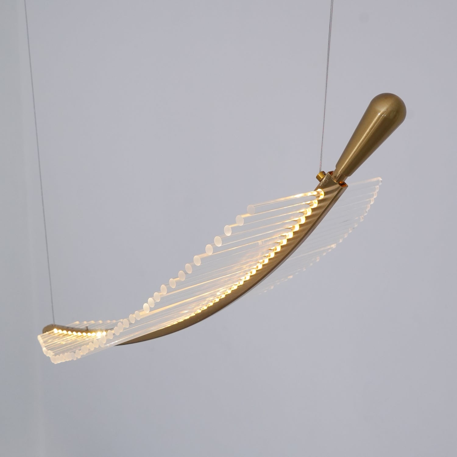 Lustra Chandelier Leaf Acrylic Gold Elegant Modern - Letslighting