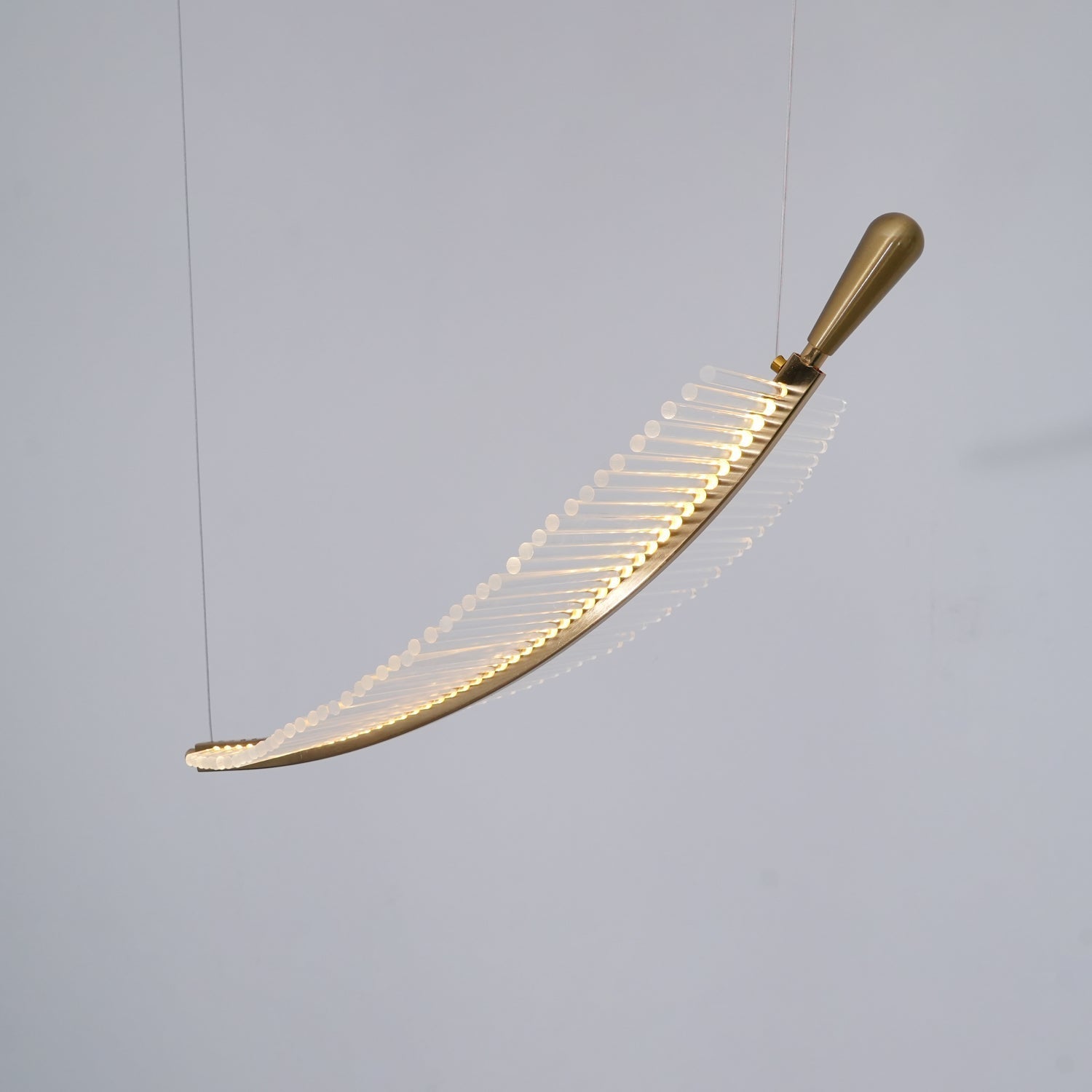 Lustra Chandelier Leaf Acrylic Gold Elegant Modern - Letslighting