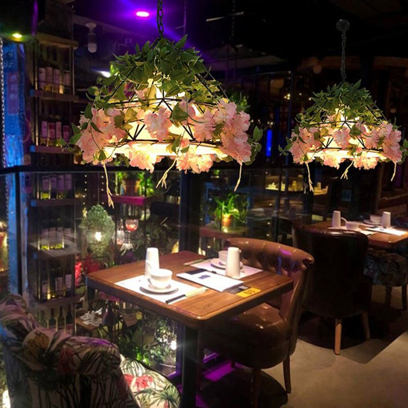 Ritta Fleurs Vintage Design LED Suspension Métal Bar Salon Salle à manger