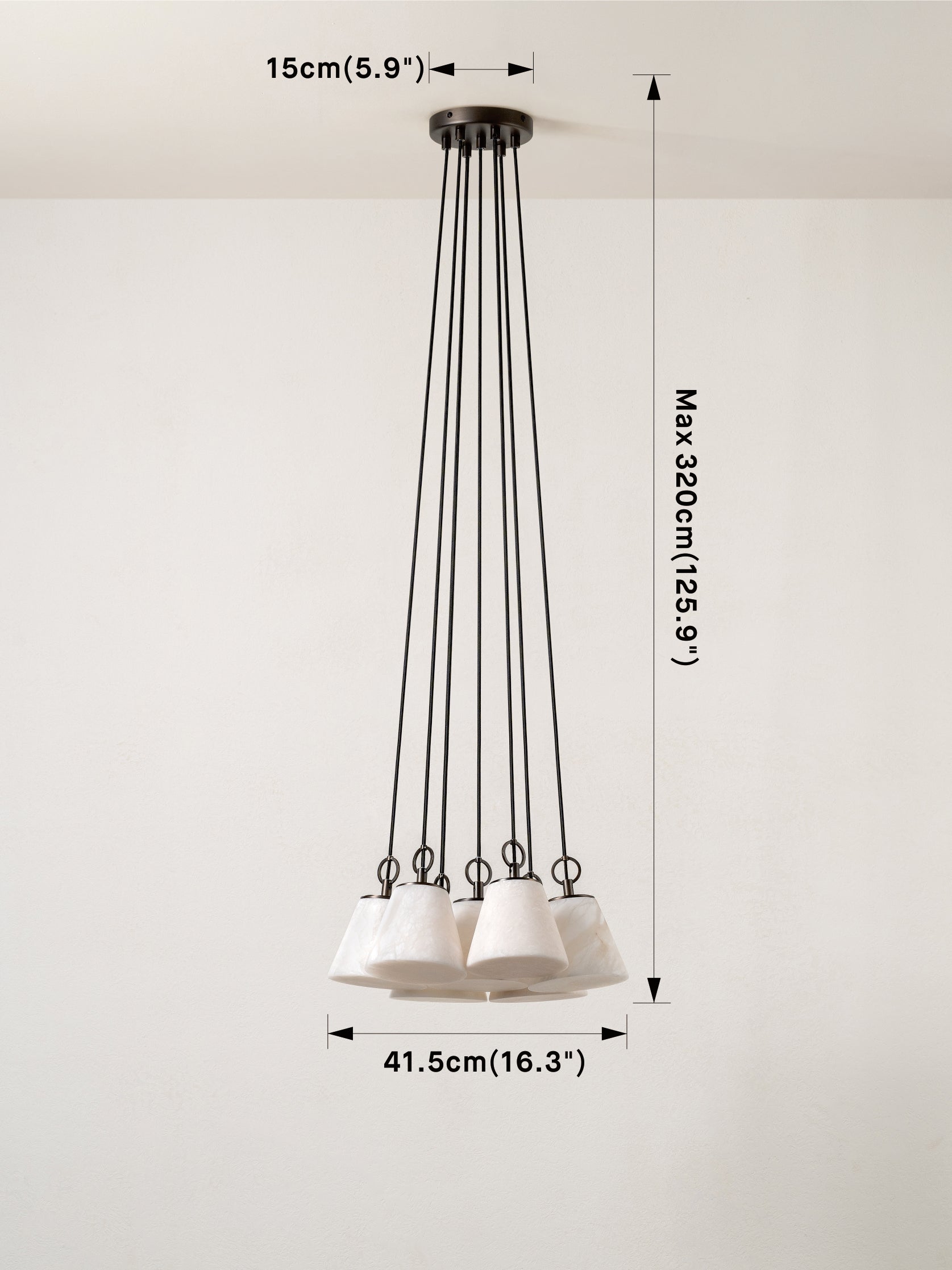 Piper Plafonnier Moderne à 7 lampes Alba
