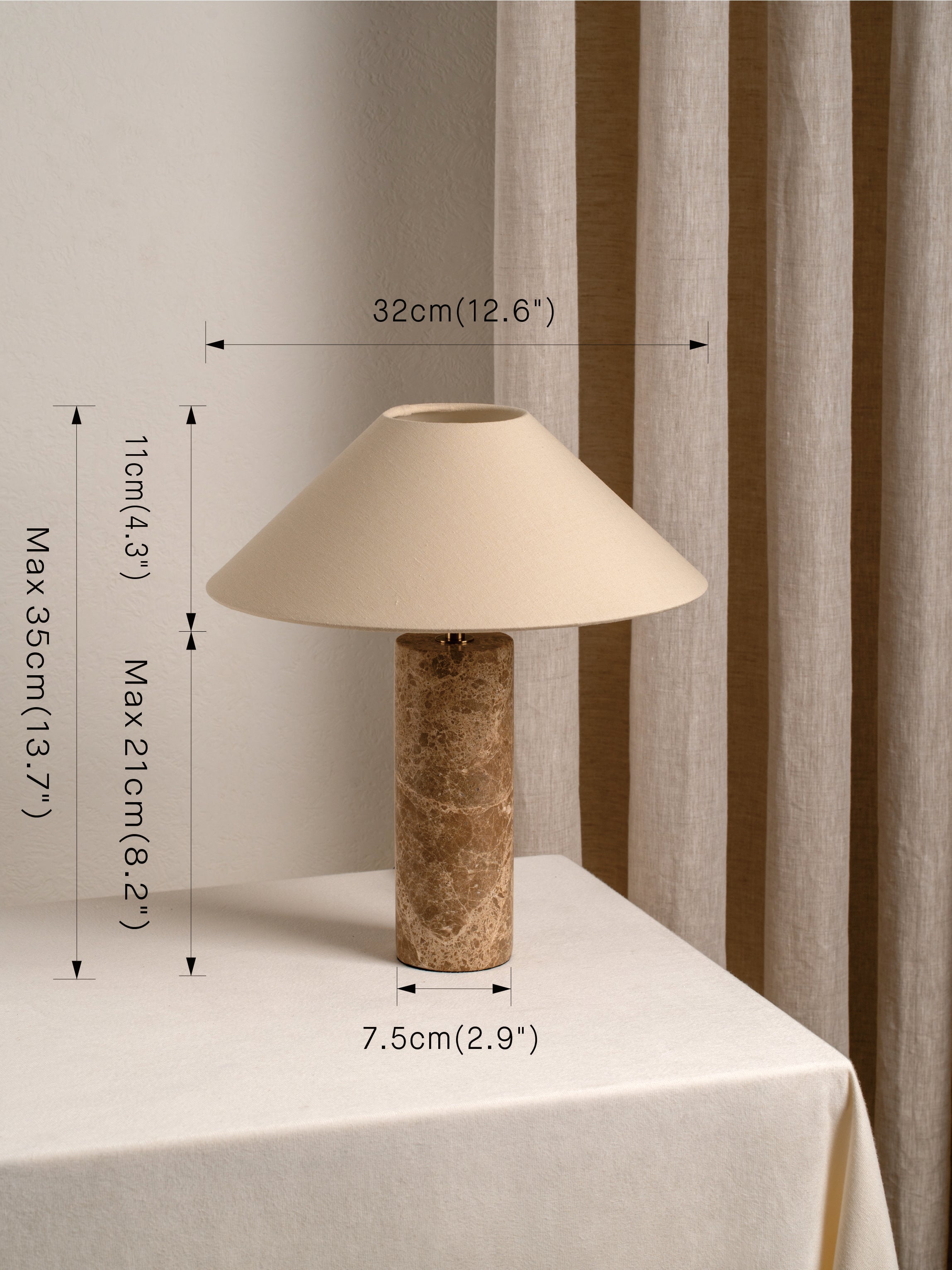 Jude Lampe de Table Moderne en Marbre