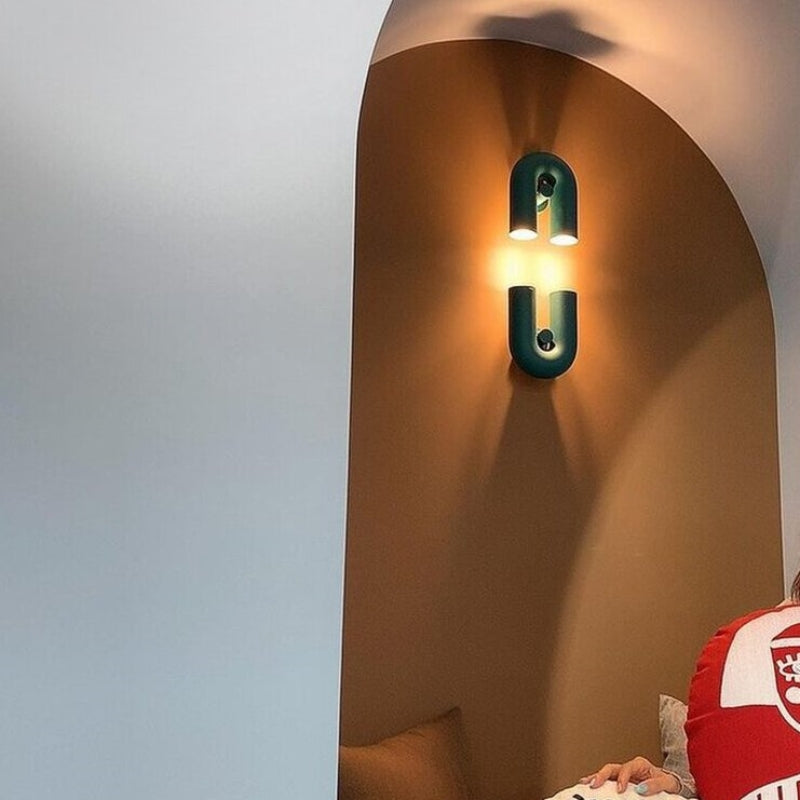 Aria Arc Minimaliste LED Applique Murale Noir Rouge Bleu