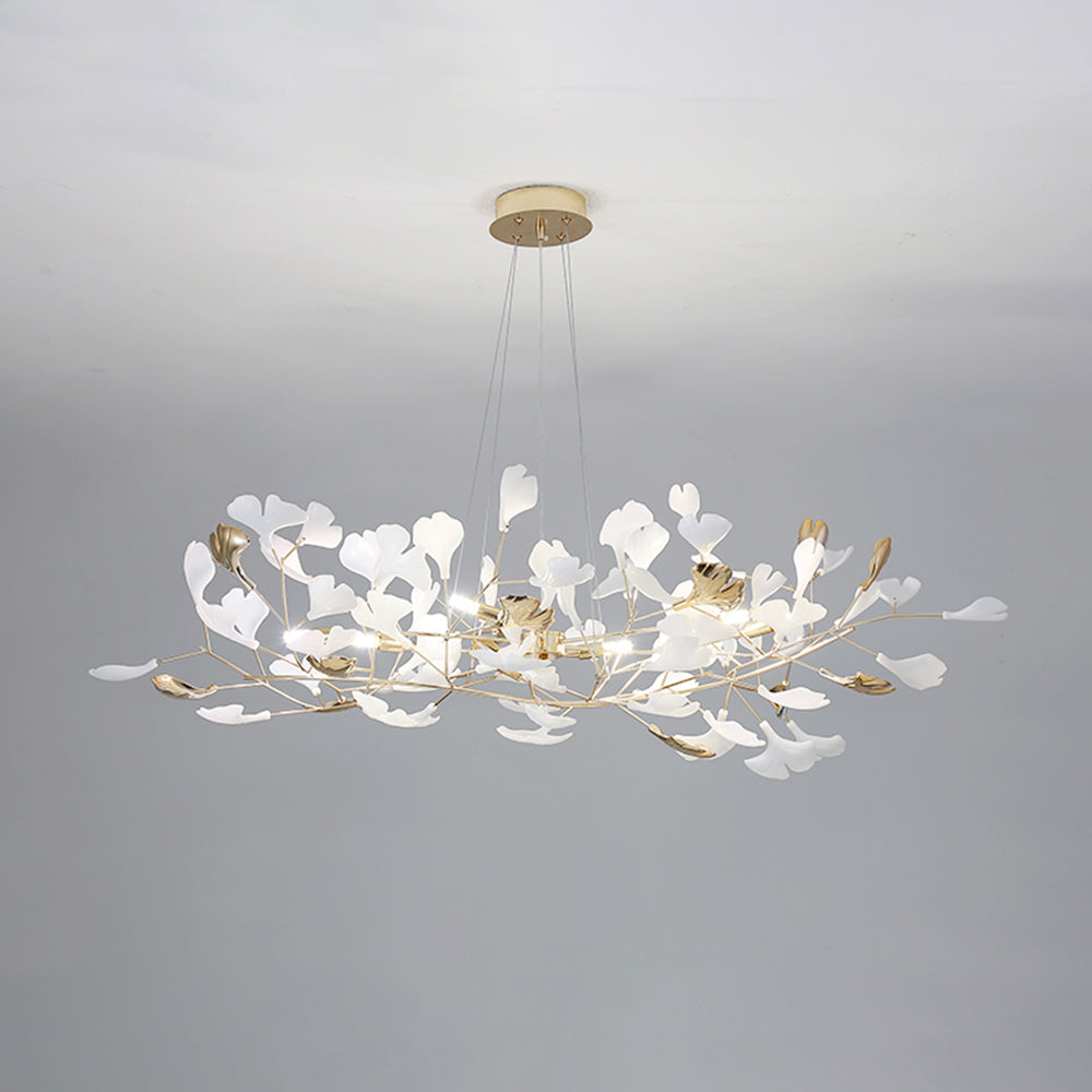 Olivia Suspension Feuille/Multi Moderne Métal/Céramique Doré/Blanc Salon