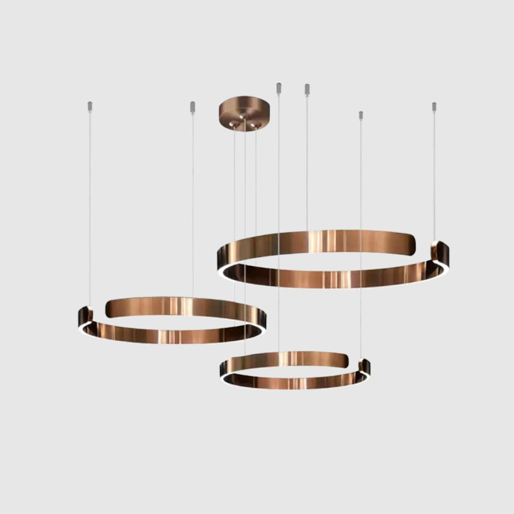 Urel Suspension Cercle Noir/Or Rose Salon/Chambre à Coucher - Neutralighting