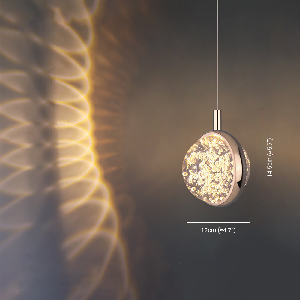 Arisha Luminaires Suspensions Ronde Moderne LED Métal/Cristal Doré Salon