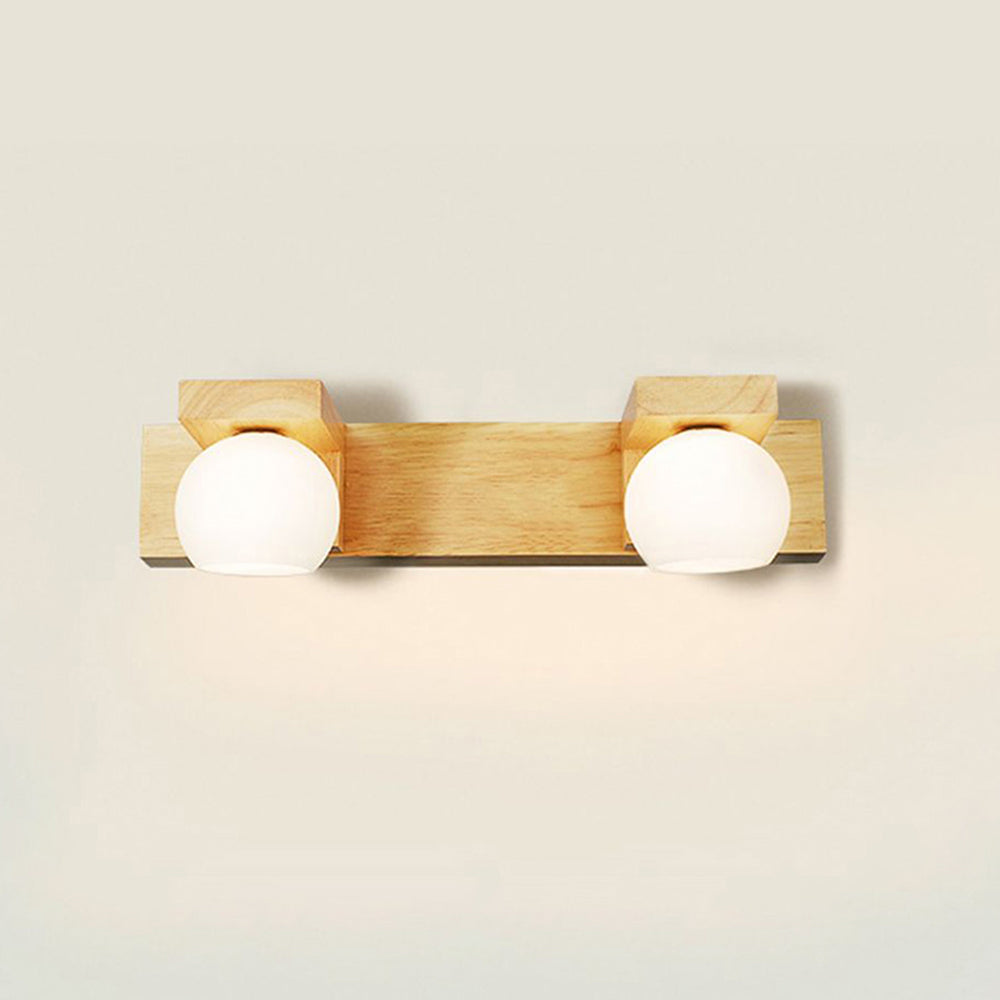 Muto Applique Murale Linéaire Moderen, Bois/Verre, Bûche, Salle de Bain