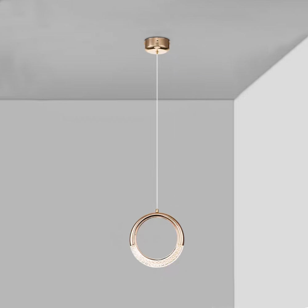 Kristy Luminaires Suspensions Arc Deco Moderne Simple Métal/Acrylique Doré Salon