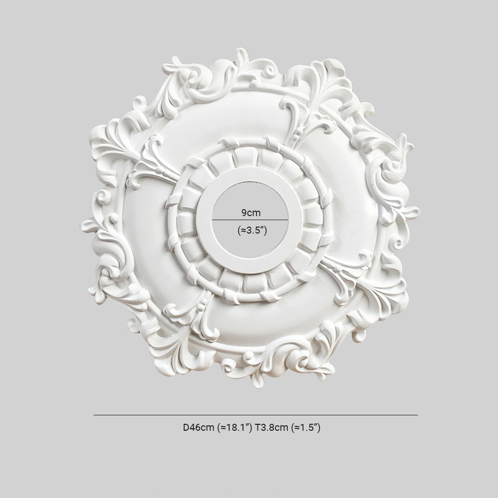 Ray Plaque de Plafond en Plâtre Vintage de style français, Accessoires d'éclairage, 4 Style