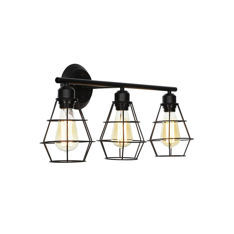 Silva Vanity Applique Murale Dôme Vintage, 4 Modèles, Métal, Noir, Salon