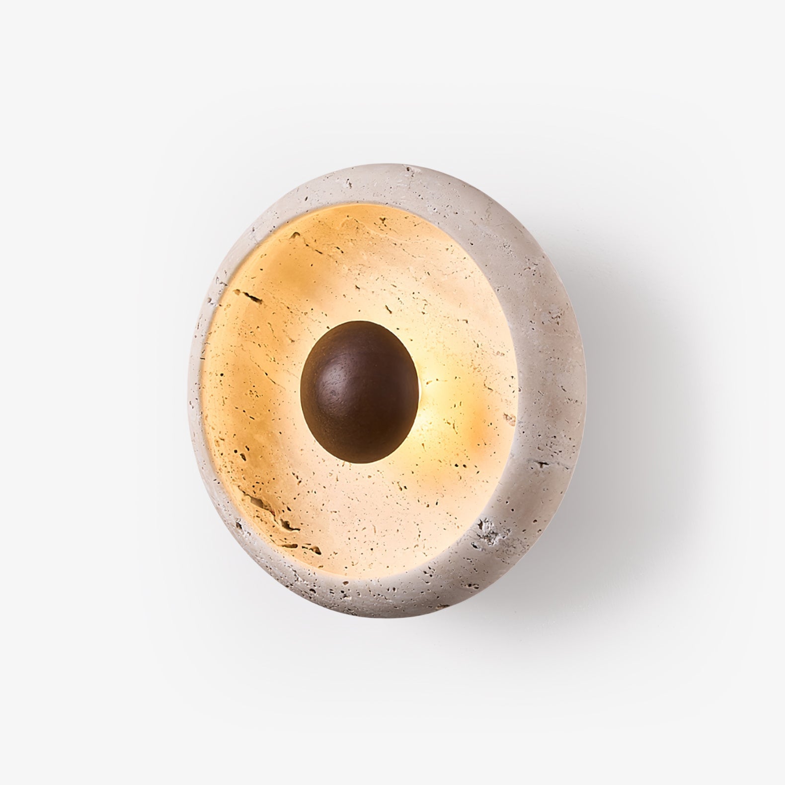 Covynila Orb-Shaped Travertine Wall Light - Letslighting