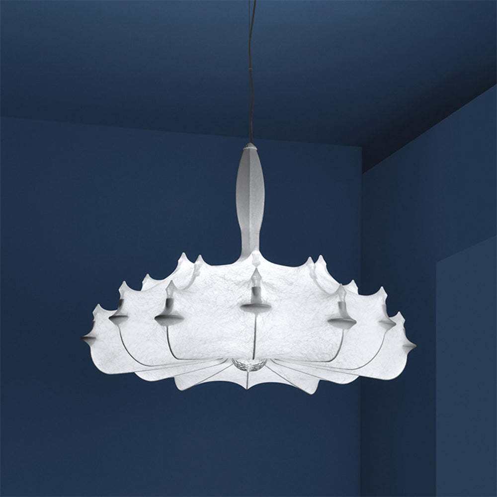 Ritta Suspension Vintage, Métal/Soie, Blanc, Salon/Salle à Manger
