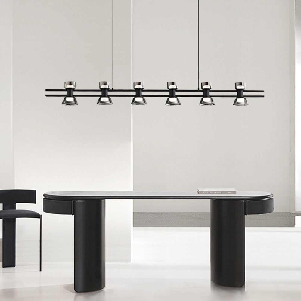 Arisha Suspension Linéaire Simple, Cuivre/Verre, Noir/Or, Salle de Bain/Chambre