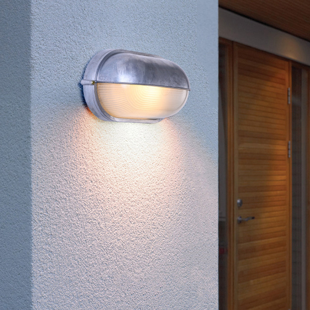 Ray Applique Murale Ronde Simple, Métal/Verre, Argent, Balcon
