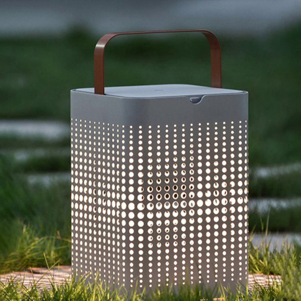 Ray Lampadaire Panier Vintage, Métal/Verre, Blanc, Extérieur