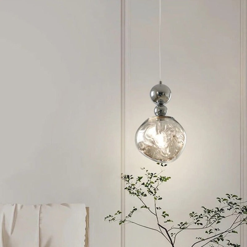 Valentina Suspension Luminaire LED Retro Chrome Métal/Acrylique Chambre Salon