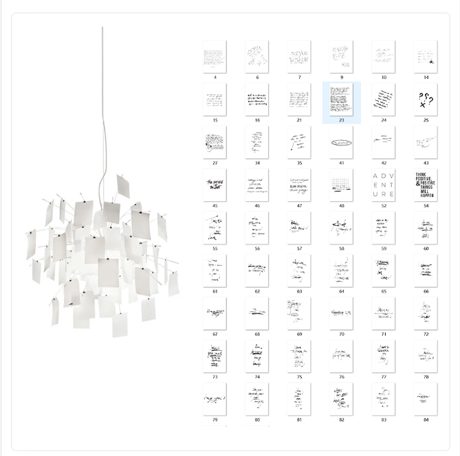 Ortheen Individual Creativity Paper Metal Chandelier - Lamp Copper