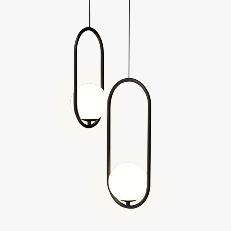 Valentina Suspension Anneau/Boule Moderne, Métal/Acrylique, Doré/Noir, Salon