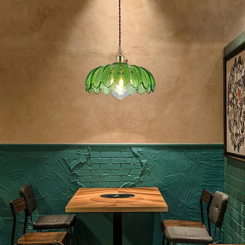 Valentina Rétro LED Suspension Métal/Verre Fleur Salle À Manger