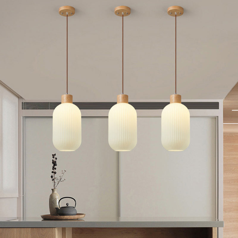 Muto Luminaires Suspension LED Moderne Bois/Verre Salon/Salle à manger