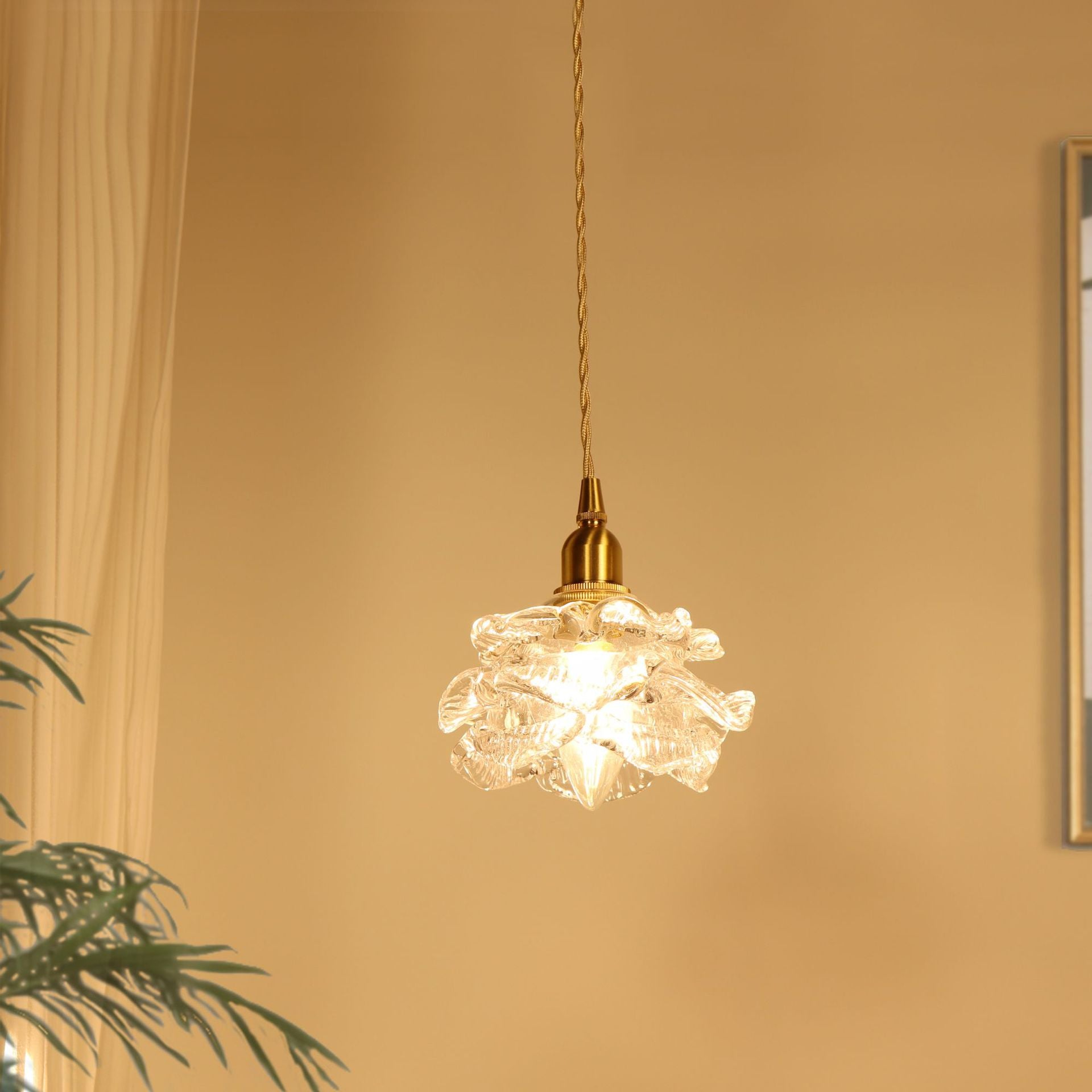 Valentina Romantique Rétro Rose Suspension Clair Verre Chambre à coucher
