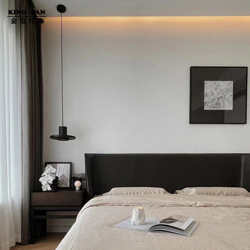 Arisha Suspension Cylindre Moderne, Pierre, Noir, Chambre