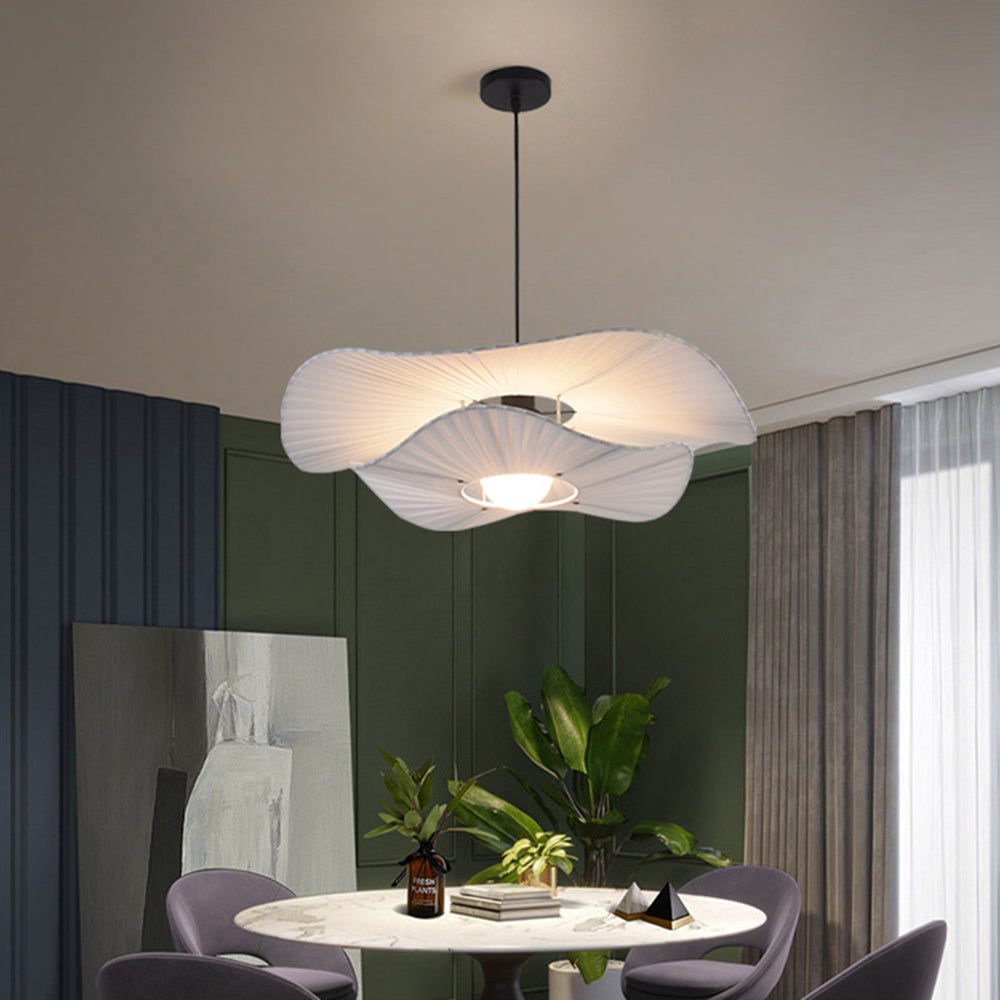 Ritta Suspension Petale Retro, Metal/Tissu, Blanc, Chambre à Coucher