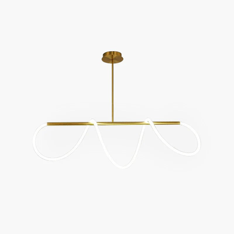Arisha Suspension Courbe/linéaire LED Postmoderne, Métal, Or/Noir, Salon