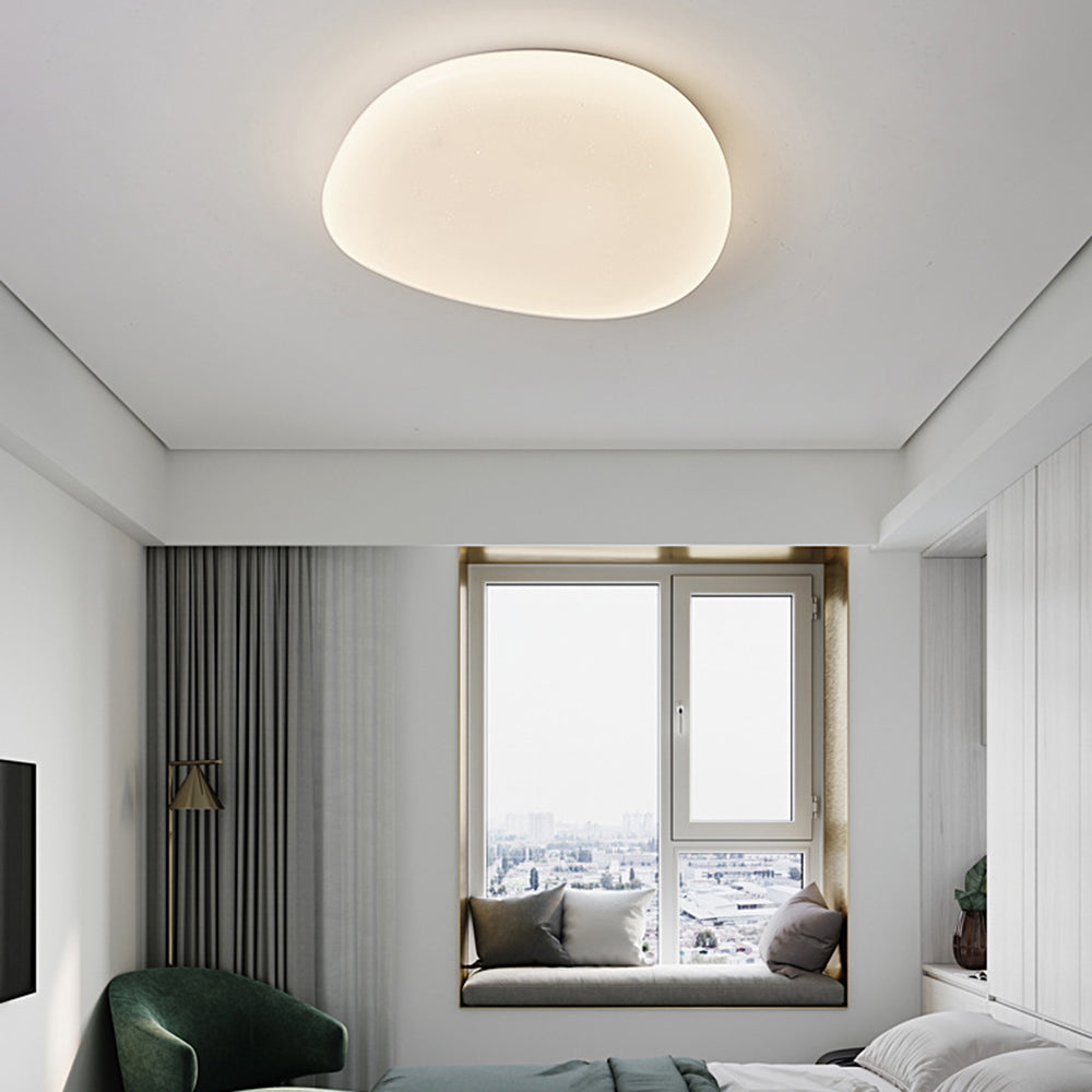 Arisha Plafonnier Galet Moderne Blanc, Salon