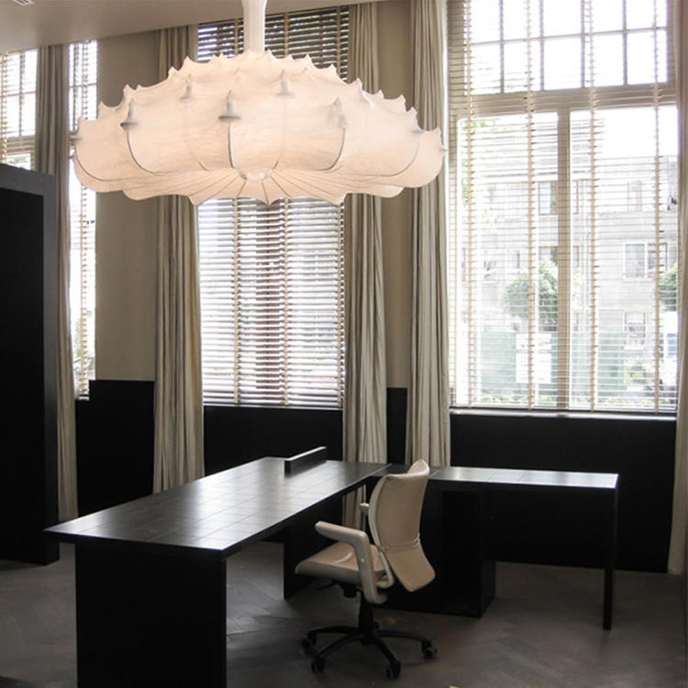 Ritta Suspension Vintage, Métal/Soie, Blanc, Salon/Salle à Manger