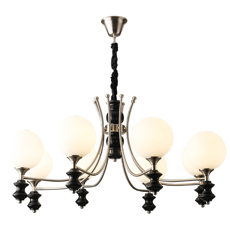 Valentina Suspension Luminaire LED Vintage Blanc Verre Salon