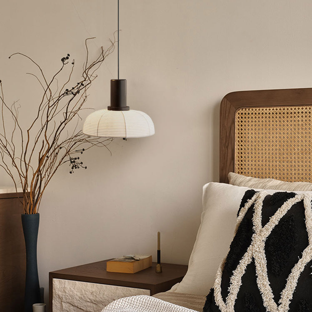 Ritta Suspension Bol Moderne, Metal/Tissu, Beige, Salon