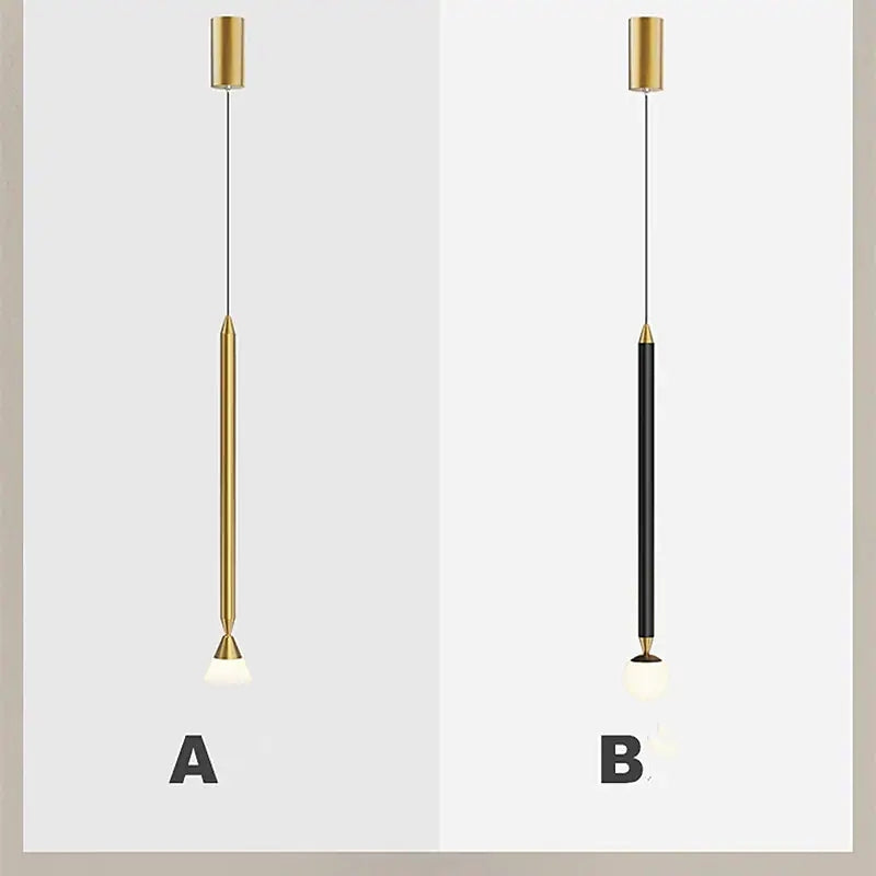 Arisha Suspension Cylindre Simple, Métal/Verre, Noir/Doré, Salon