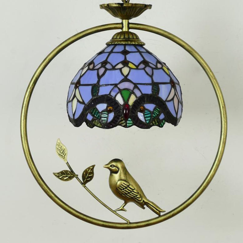 Tiffany Cottage Suspension Métal Verre Chambre À Coucher