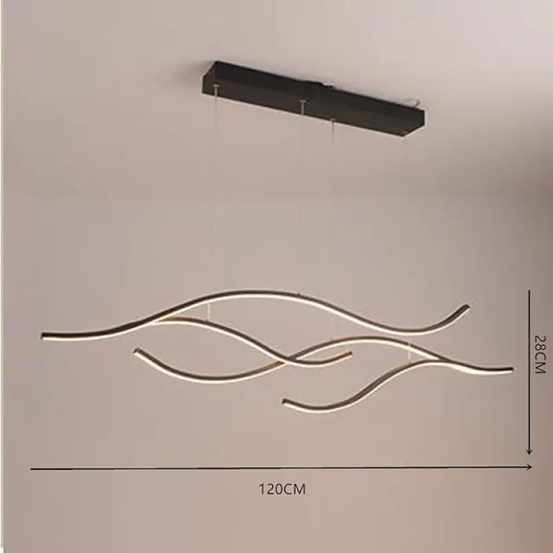 Arisha Luminaires Suspension linéaire, LED Noir/Or, Salon